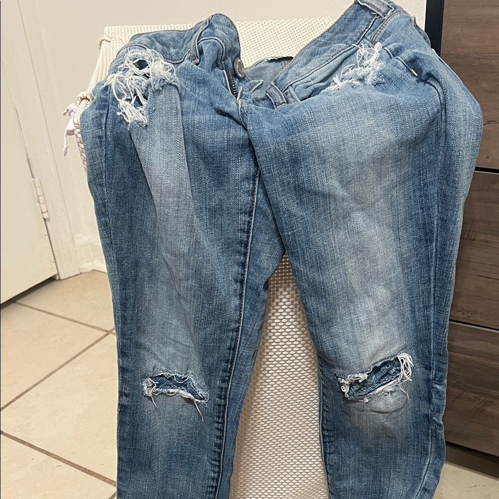 American Girl Light Blue Distressed Jeans